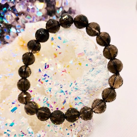 FACETED SMOKY QUARTZ BRACELET - Picture 1 of 2